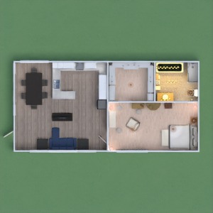 floorplans mieszkanie kuchnia na zewnątrz 3d