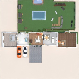 planos cuarto de baño dormitorio salón cocina exterior 3d