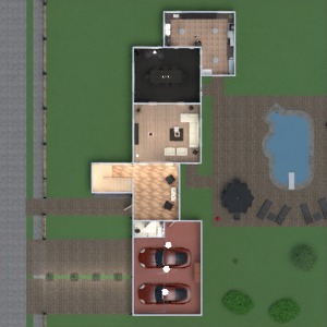 floorplans 独栋别墅 浴室 卧室 客厅 车库 厨房 结构 3d