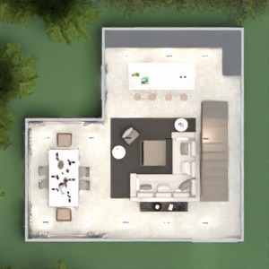 floorplans namas baldai virtuvė apšvietimas valgomasis 3d