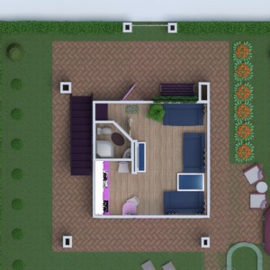 planos casa dormitorio salón exterior paisaje 3d