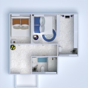 floorplans appartement terrasse chambre à coucher extérieur eclairage café espace de rangement 3d