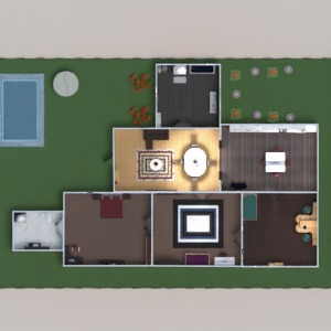 planos casa muebles decoración salón cocina arquitectura descansillo 3d