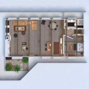 планировки квартира терраса ванная спальня гостиная кухня столовая 3d