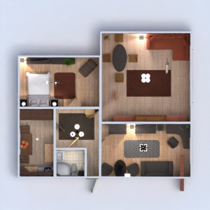 planos apartamento decoración cuarto de baño dormitorio salón cocina descansillo 3d