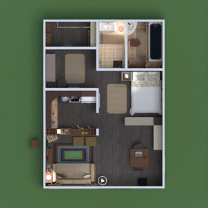 floorplans apartamento mobílias decoração banheiro quarto quarto cozinha estúdio 3d