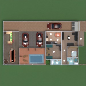 планировки дом ванная гостиная гараж кухня столовая 3d