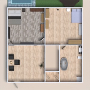 floorplans maison salle de bains chambre à coucher 3d