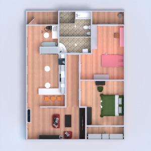 floorplans appartement décoration salle de bains chambre à coucher salon cuisine eclairage studio 3d