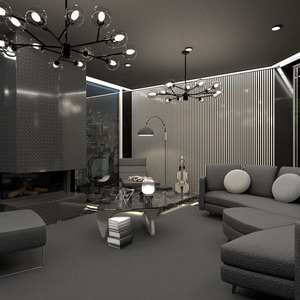 floorplans 独栋别墅 家具 装饰 客厅 照明 3d
