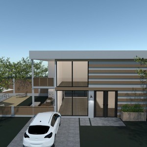 planos casa terraza exterior paisaje arquitectura 3d