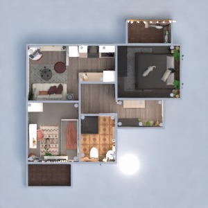 floorplans banheiro quarto quarto cozinha área externa 3d