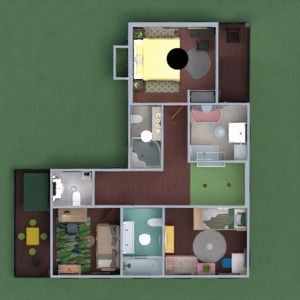floorplans casa varanda inferior mobílias área externa quarto infantil 3d