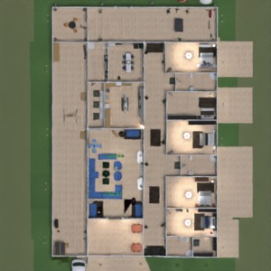 planos cocina trastero terraza garaje 3d