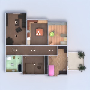 floorplans butas namas vonia miegamasis virtuvė 3d
