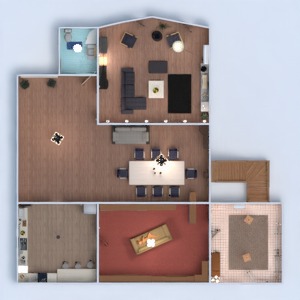 floorplans 独栋别墅 浴室 卧室 客厅 儿童房 办公室 餐厅 储物室 玄关 3d