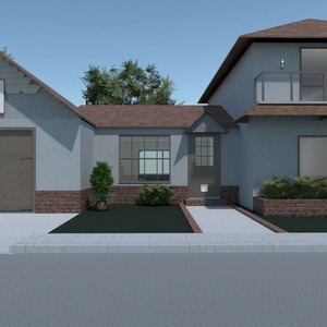 planos casa garaje exterior arquitectura 3d