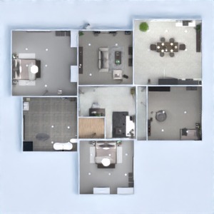floorplans 独栋别墅 客厅 厨房 结构 3d