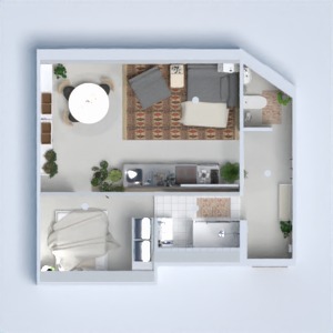 floorplans apartment studio kitchen living room bathroom 3d