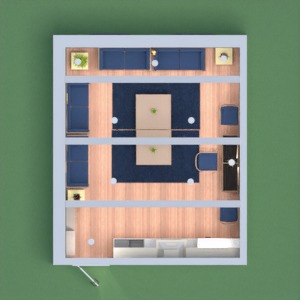планировки дом гостиная кухня столовая 3d