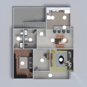 floorplans dom sypialnia pokój dzienny kuchnia na zewnątrz 3d
