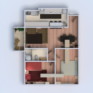 planos apartamento bricolaje salón 3d