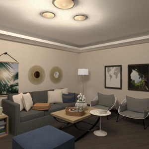 planos apartamento muebles dormitorio salón estudio 3d