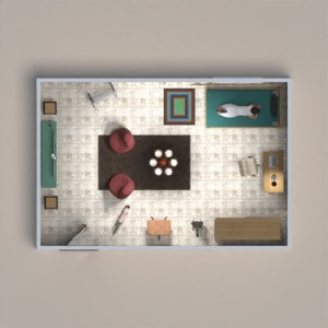 floorplans baldai dekoras miegamasis 3d