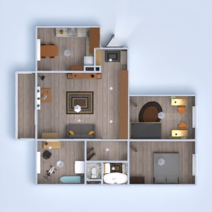 floorplans appartement meubles décoration salle de bains chambre à coucher salon cuisine chambre d'enfant 3d
