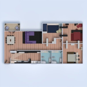 floorplans appartement diy chambre à coucher cuisine 3d