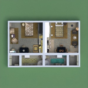 floorplans apartamento decoração cozinha sala de jantar 3d