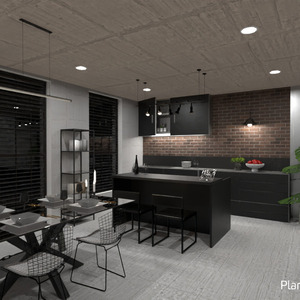 floorplans appartement meubles décoration eclairage salle à manger 3d