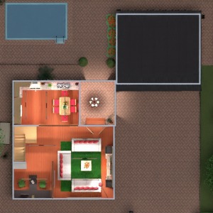 floorplans 独栋别墅 家具 装饰 客厅 厨房 户外 办公室 3d
