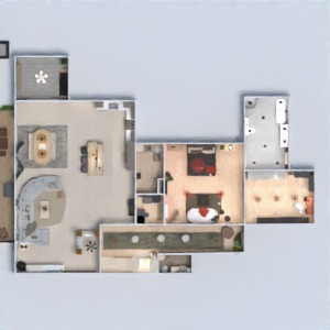 floorplans sypialnia pokój dzienny kuchnia jadalnia 3d