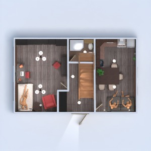 planos casa dormitorio salón cocina 3d