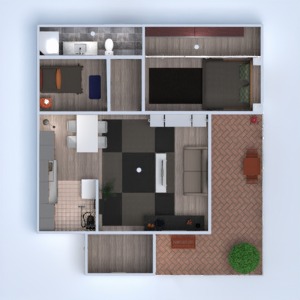 floorplans appartement meubles salle de bains chambre à coucher cuisine eclairage rénovation maison espace de rangement 3d