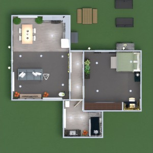 floorplans baldai miegamasis virtuvė kraštovaizdis аrchitektūra 3d