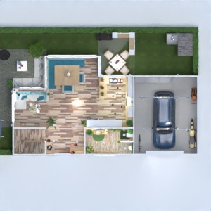 planos garaje terraza descansillo comedor paisaje 3d