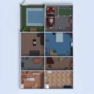 planos apartamento casa terraza cuarto de baño dormitorio garaje cocina 3d