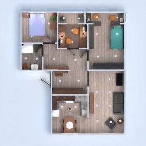 planos apartamento muebles decoración cuarto de baño dormitorio salón cocina habitación infantil 3d
