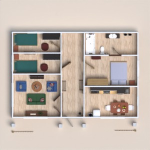 floorplans 独栋别墅 装饰 厨房 家电 储物室 3d