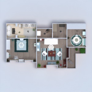 floorplans apartamento mobílias decoração banheiro quarto quarto cozinha iluminação sala de jantar despensa patamar 3d