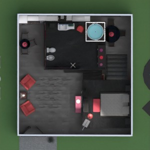 planos casa salón cocina exterior 3d