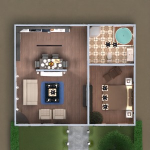 floorplans maison meubles salle de bains chambre à coucher salon cuisine salle à manger 3d