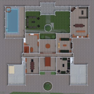 floorplans dom pokój dzienny kuchnia na zewnątrz krajobraz 3d