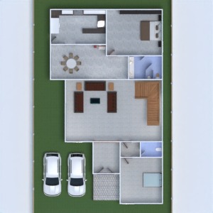 floorplans butas namas terasa miegamasis virtuvė 3d