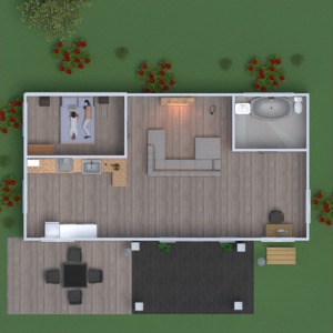 floorplans butas namas virtuvė eksterjeras apšvietimas 3d