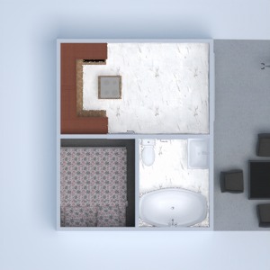 planos apartamento terraza decoración cuarto de baño dormitorio 3d