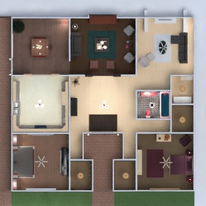 floorplans 独栋别墅 家具 装饰 浴室 卧室 客厅 厨房 餐厅 结构 玄关 3d