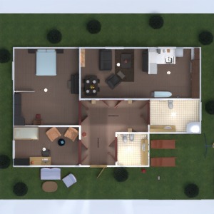 floorplans namas terasa baldai dekoras vonia miegamasis virtuvė vaikų kambarys apšvietimas namų apyvoka 3d